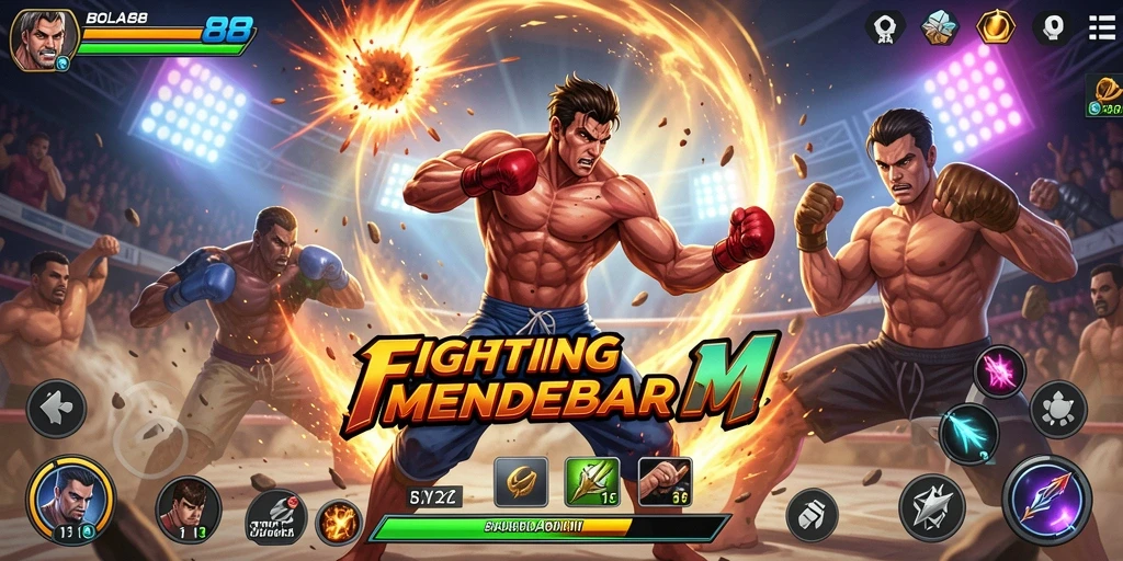 Tampilan gameplay BOLA88 yang seru dan mendebarkan saat pertarungan.