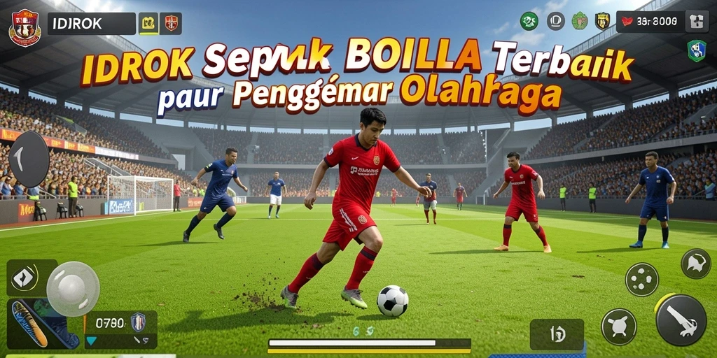 Screenshot IDROK menunjukkan aksi seru dan gameplay sepak bola.