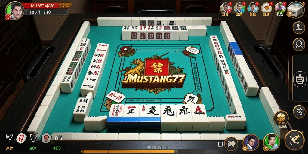 Tampilan gameplay seru dari MUSTANG77 yang menampilkan strategis Mahjong.